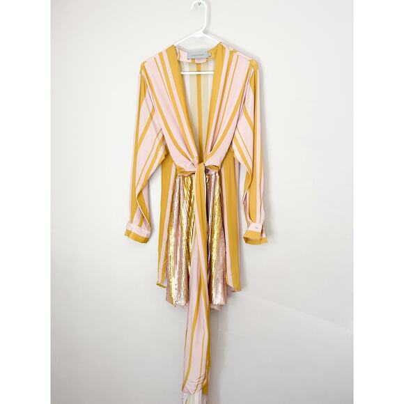 Silvia Tcherassi Gertrude Sequin Combo Mini Dress Blush Moss Sequin - Picture 5 of 10